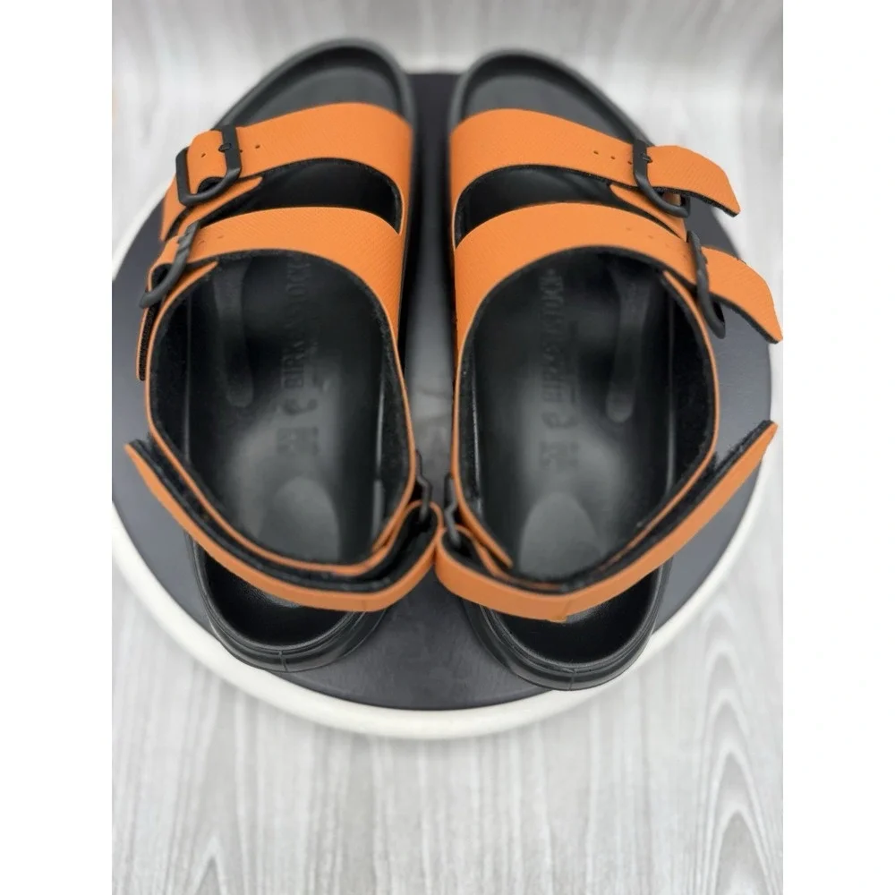 Birkenstock Mogami Terra Mens Size US 9 EU 42 Burnt Orange Black Hiking Sandals